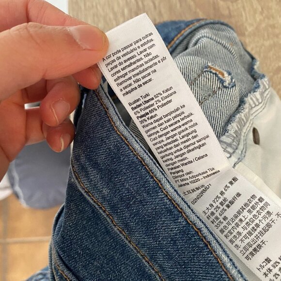 🦋 TOPSHOP Jamie High Waisted Raw Hem Jeans 26 Distressed Casual Boho Everyday - Picture 9 of 9